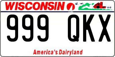 WI license plate 999QKX