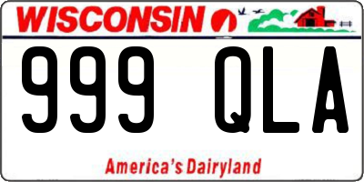 WI license plate 999QLA