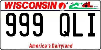 WI license plate 999QLI