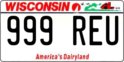 WI license plate 999REU
