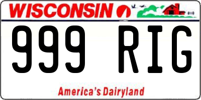 WI license plate 999RIG