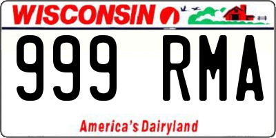 WI license plate 999RMA