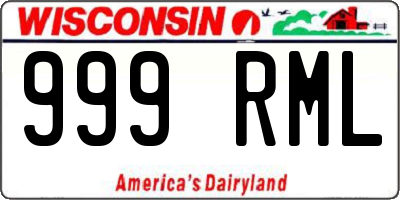 WI license plate 999RML