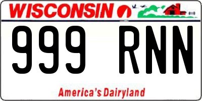 WI license plate 999RNN