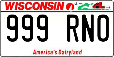 WI license plate 999RNO