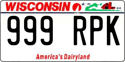 WI license plate 999RPK