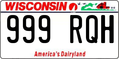 WI license plate 999RQH
