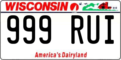 WI license plate 999RUI