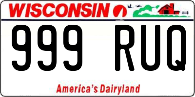 WI license plate 999RUQ