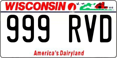 WI license plate 999RVD