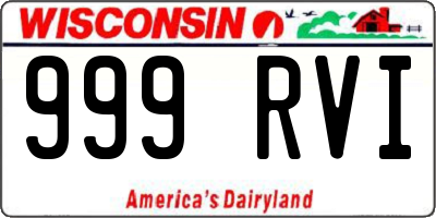 WI license plate 999RVI