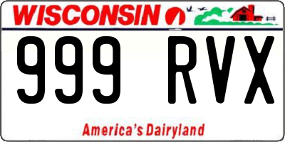 WI license plate 999RVX