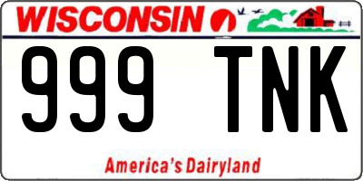 WI license plate 999TNK