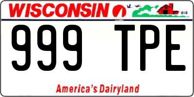 WI license plate 999TPE