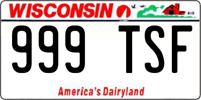WI license plate 999TSF