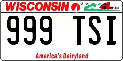 WI license plate 999TSI
