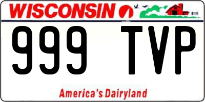 WI license plate 999TVP