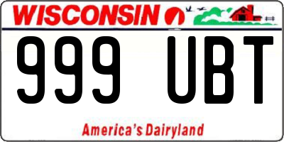WI license plate 999UBT