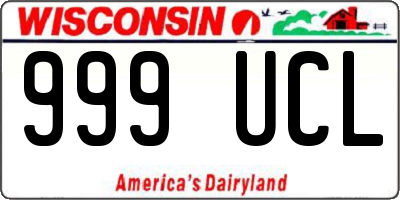 WI license plate 999UCL