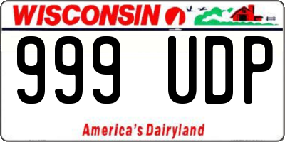 WI license plate 999UDP