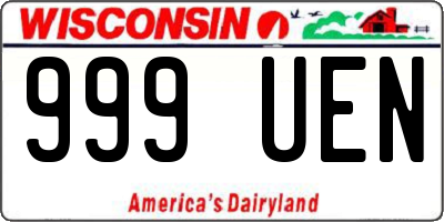 WI license plate 999UEN