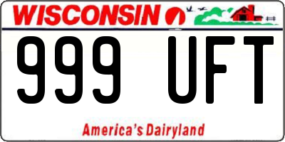 WI license plate 999UFT