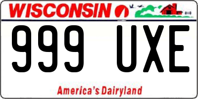 WI license plate 999UXE