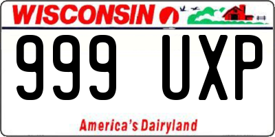 WI license plate 999UXP