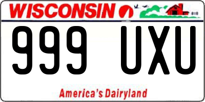 WI license plate 999UXU