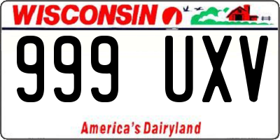 WI license plate 999UXV