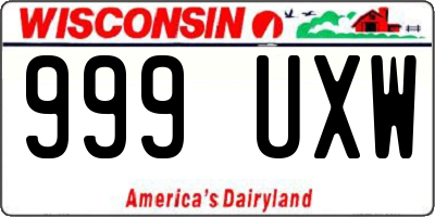 WI license plate 999UXW