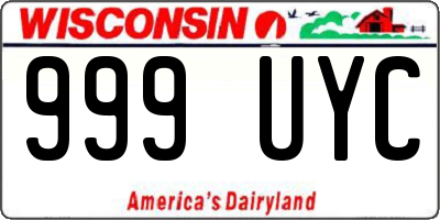 WI license plate 999UYC