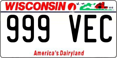WI license plate 999VEC