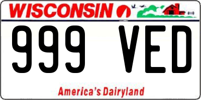 WI license plate 999VED