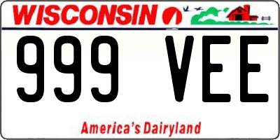 WI license plate 999VEE