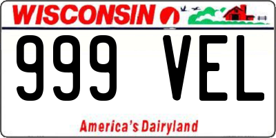 WI license plate 999VEL