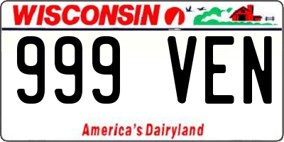 WI license plate 999VEN