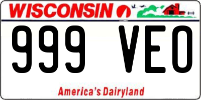 WI license plate 999VEO