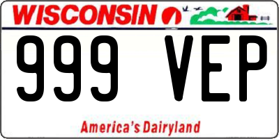 WI license plate 999VEP