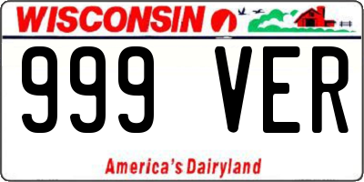 WI license plate 999VER