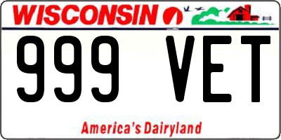 WI license plate 999VET