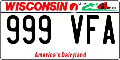 WI license plate 999VFA