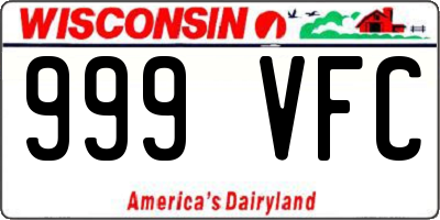 WI license plate 999VFC