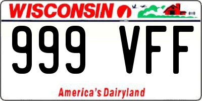 WI license plate 999VFF