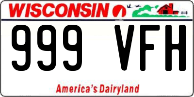 WI license plate 999VFH