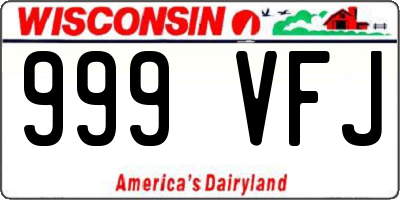 WI license plate 999VFJ