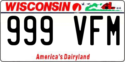 WI license plate 999VFM