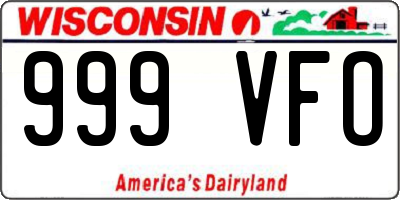 WI license plate 999VFO