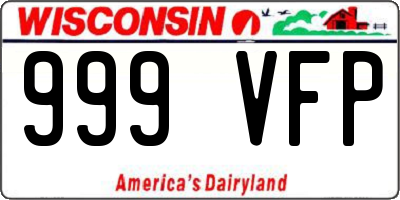 WI license plate 999VFP