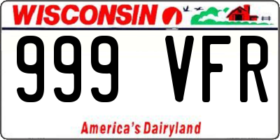WI license plate 999VFR